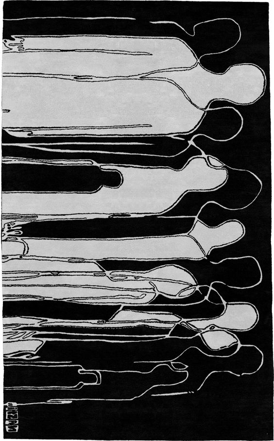 Black and White Wool Rug<